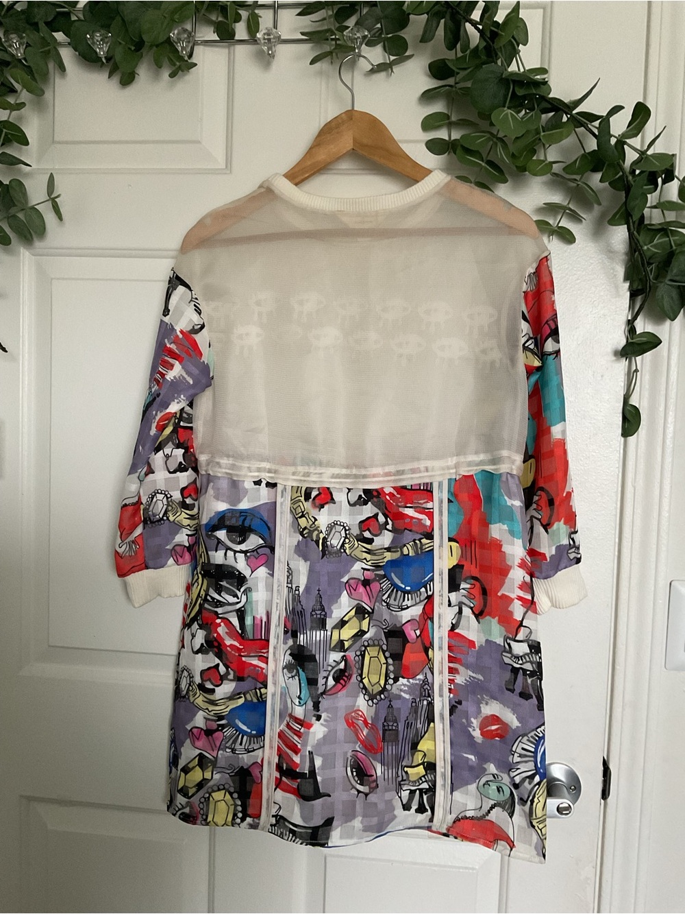 Multicolor Pop-Art Mini Dress with Drawstring Waist - Picture 3 of 9